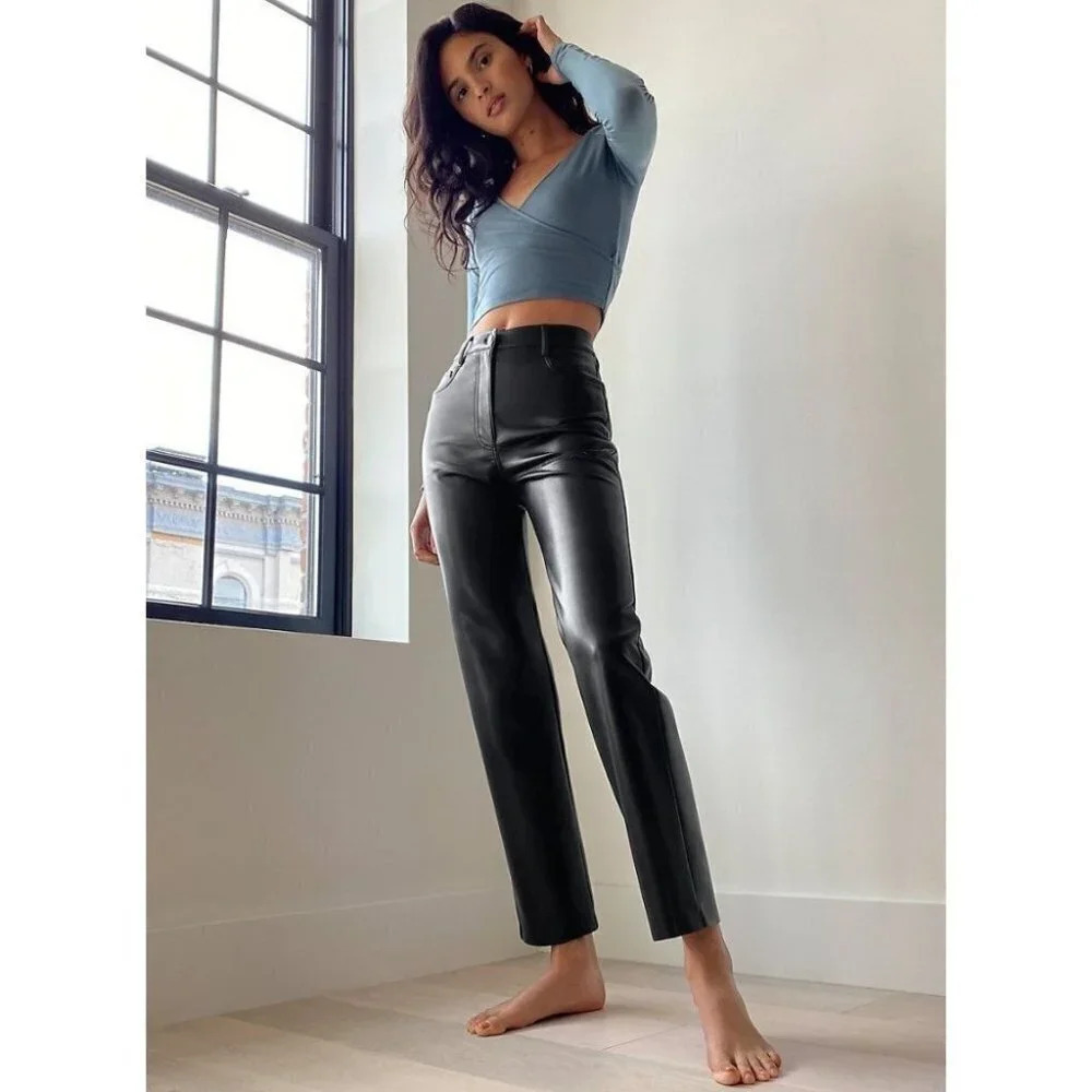 Aritzia Wilfred The Melina Pant High-waisted Vegan Leather Pants